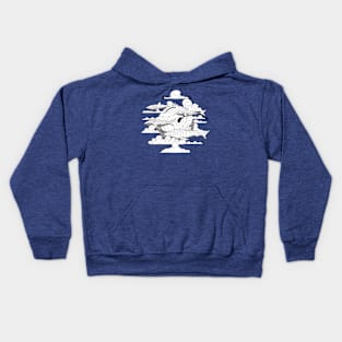 school of sharks in the sky Kids Hoodie